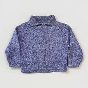Vintage Cowichan Sweater Women's Small Purple Full Zip Wool Cardigan USA 40s